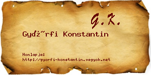 Győrfi Konstantin névjegykártya